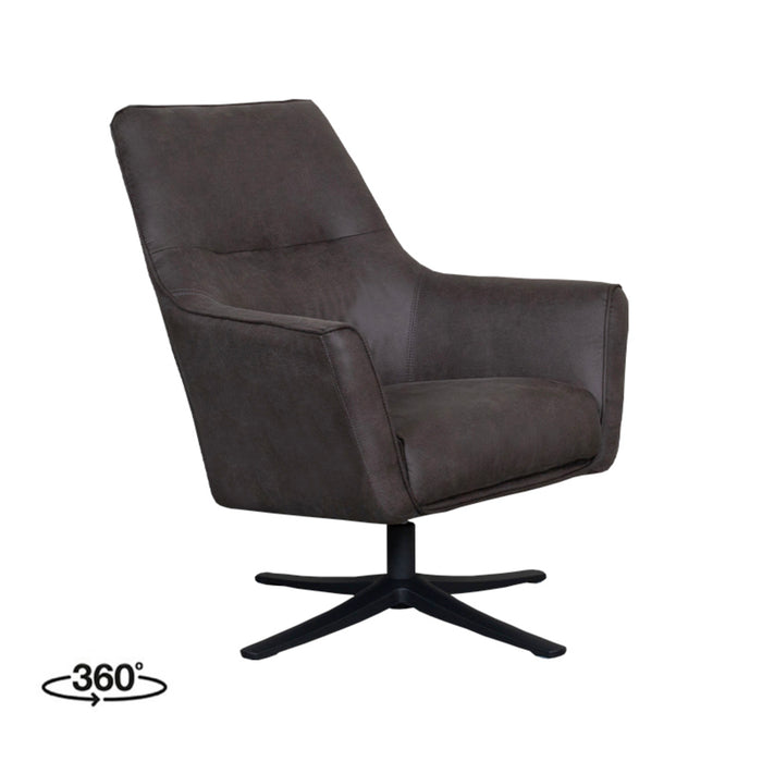 LABEL51 Fauteuil Tod - Antraciet - Micro Suede - Draaibaar-Fauteuils-LABEL51