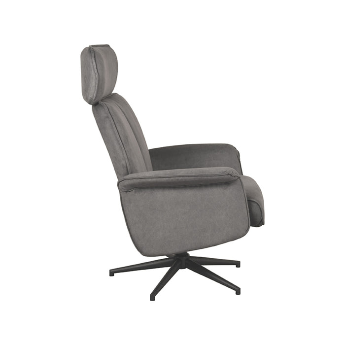 LABEL51 Fauteuil Verdal - Antraciet - Velvet - Excl. Hocker-Poefs-LABEL51