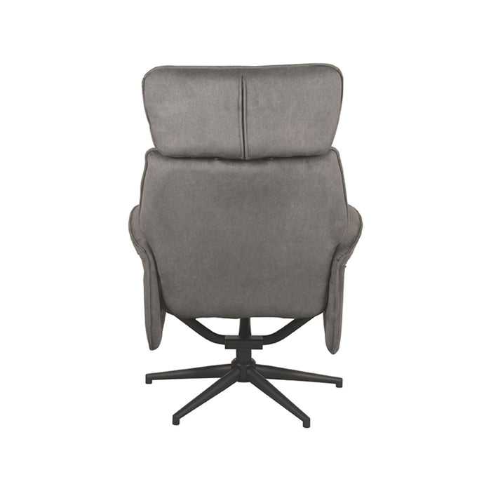 LABEL51 Fauteuil Verdal antraciet velvet Incl. Hocker 77x79x109 cm