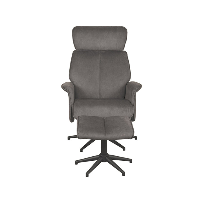LABEL51 Fauteuil Verdal - Antraciet - Velvet - Incl. Hocker-Fauteuils-LABEL51