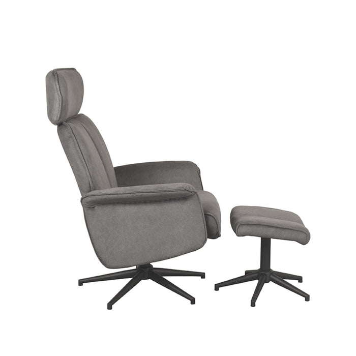 LABEL51 Fauteuil Verdal - Antraciet - Velvet - Incl. Hocker-Fauteuils-LABEL51