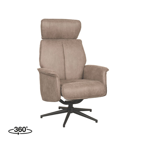LABEL51 Fauteuil Verdal - Taupe - Kunstleder - Excl. Hocker-Fauteuils-LABEL51