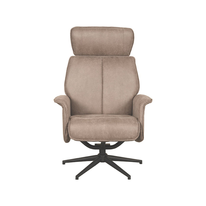 LABEL51 Fauteuil Verdal - Taupe - Kunstleder - Excl. Hocker-Poefs-LABEL51