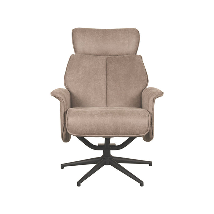 LABEL51 Fauteuil Verdal - Taupe - Kunstleder - Excl. Hocker-Poefs-LABEL51
