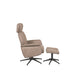 LABEL51 Fauteuil Verdal - Taupe - Kunstleder - Incl. Hocker-Poefs-LABEL51