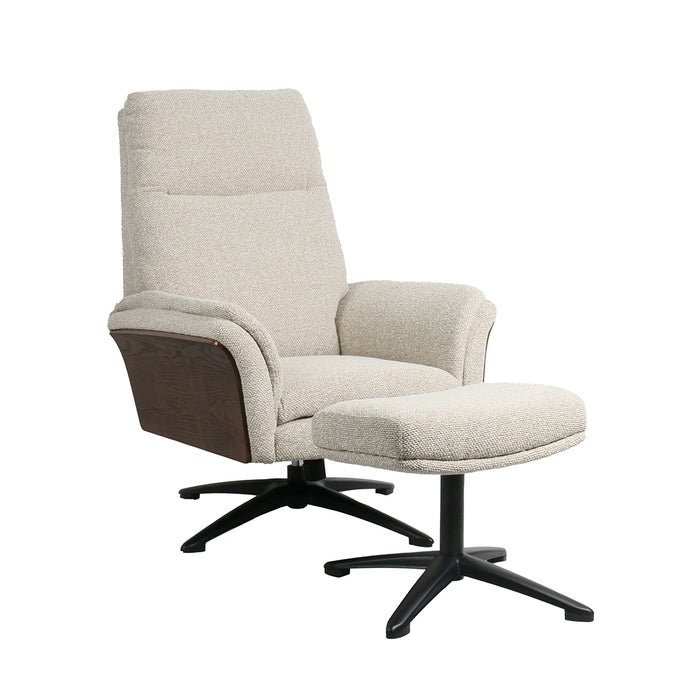 LABEL51 Fauteuil Zenza - Naturel - Boucle - Incl. Hocker-Fauteuils-LABEL51