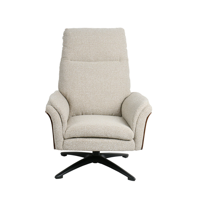 LABEL51 Fauteuil Zenza - Naturel - Boucle - Incl. Hocker-Poefs-LABEL51