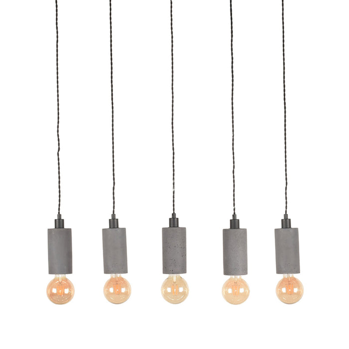 LABEL51 Hanglamp Fresco - Beton - Beton - 5-Lichts-Hanglampen-LABEL51