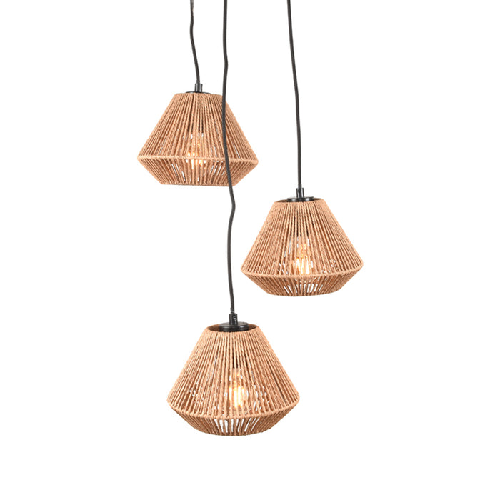 LABEL51 Hanglamp Ibiza - Naturel - Jute - 3-Lichts-Tafellampen-LABEL51