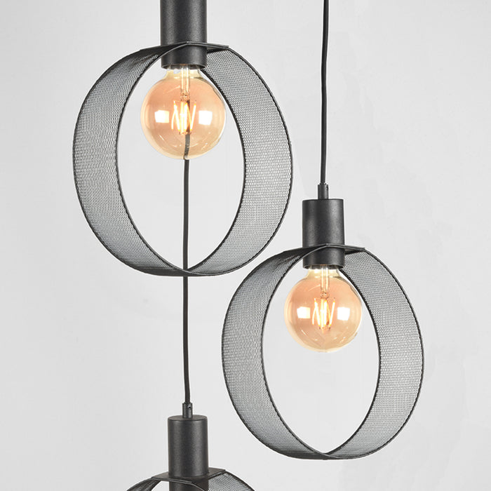 LABEL51 Hanglamp Ronda - Zwart - Metaal - 3-Lichts-Tafellampen-LABEL51