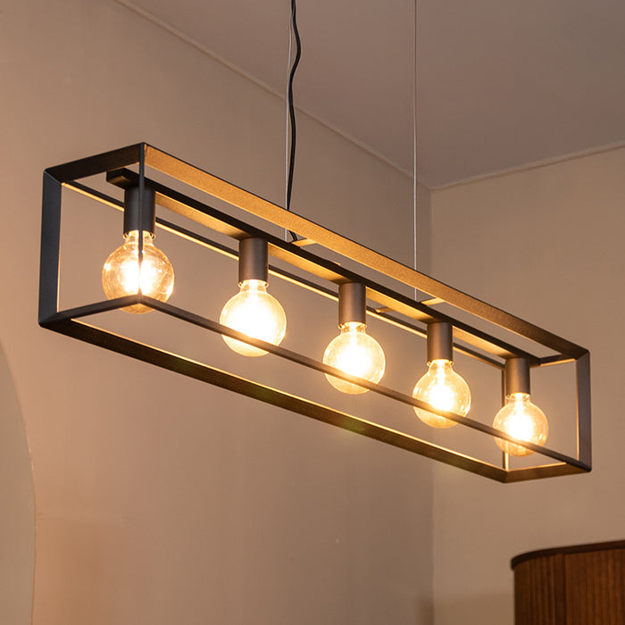LABEL51 Hanglamp Tetto metaal zwart 20x120x141 cm