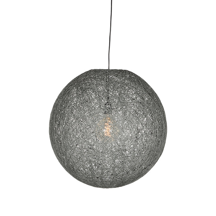 LABEL51 Hanglamp Twist - Grijs - Vlas - L-Tafellampen-LABEL51