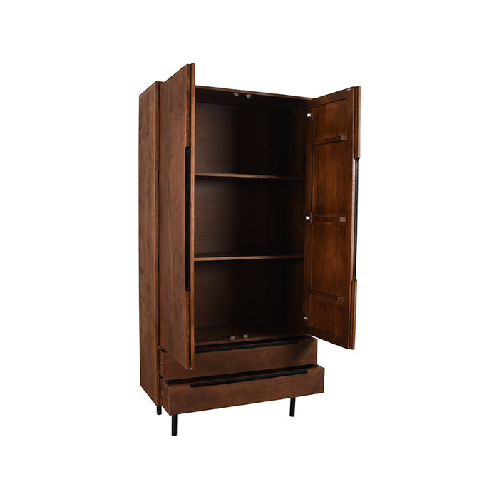LABEL51 Hoge Kast Rio Espresso Mangohout 100x40x200 cm-Opbergkasten-LABEL51