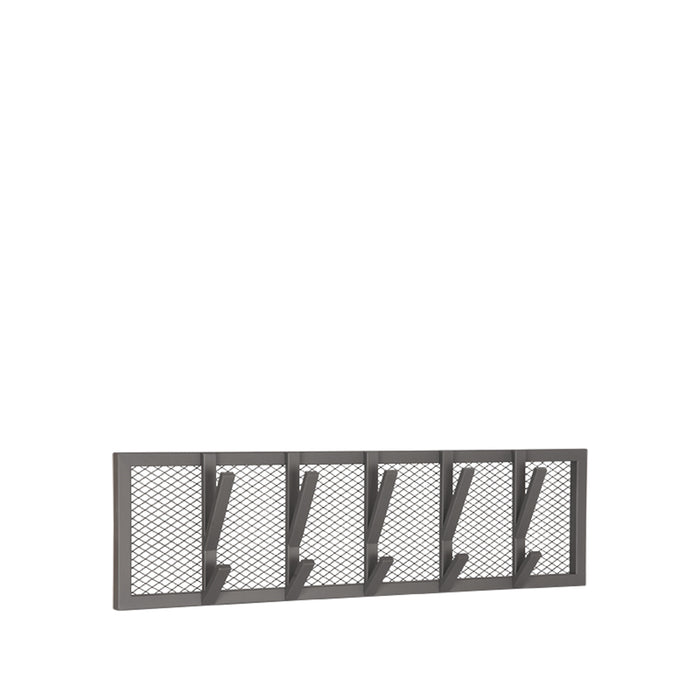 LABEL51 Gruff kapstok van burned steel met metalen gaaswerk en vijf haken, 80x9x22 cm.
