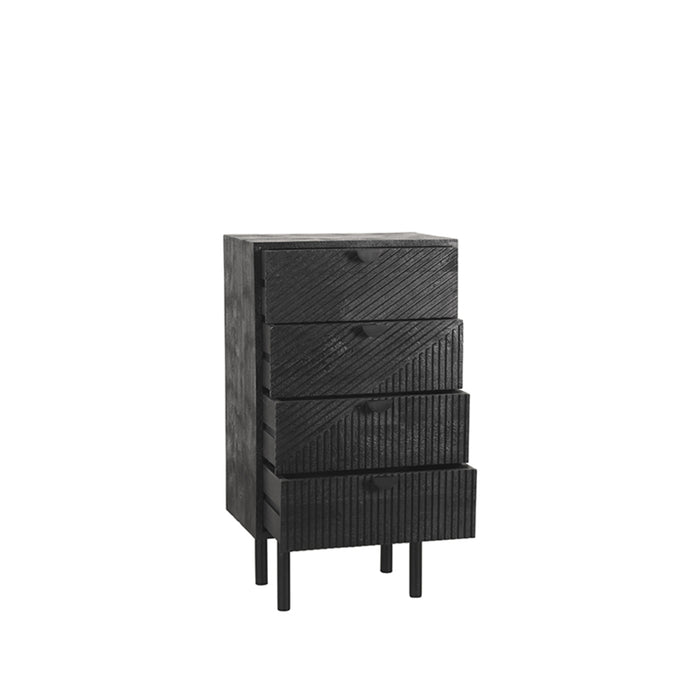 LABEL51 Ladekast Cotia Zwart Mangohout 50 cm 50x30x90 cm-Ladenkasten-LABEL51