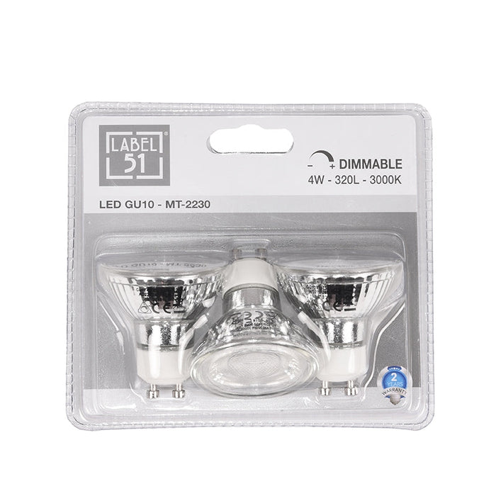 LABEL51 Lichtbron GU10 3 Stuks - Glas-Lichtbronnen-LABEL51