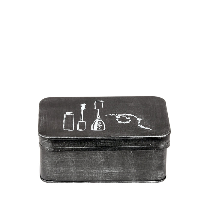 LABEL51 Make-Up opbergkist - Antiek Zwart - Metaal - One Size-Opbergdozen en manden-LABEL51