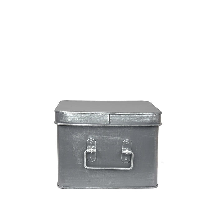 LABEL51 Media Opbergbox Antiek Grijs Metaal L 27x21x16 cm-Opbergdozen en manden-LABEL51
