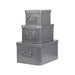 LABEL51 Media Opbergkist Antiek Grijs Metaal M 22x17x13 cm-Opbergdozen en manden-LABEL51