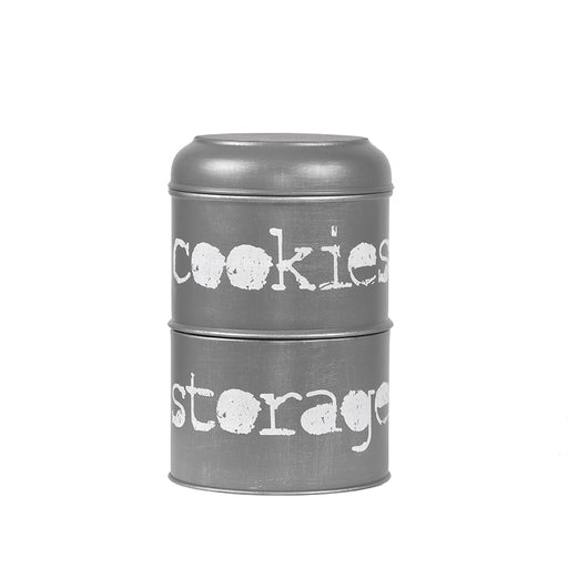 LABEL51 Opbergblik - Antiek Grijs - Metaal - 17x17x27 cm-Opbergdozen en manden-LABEL51