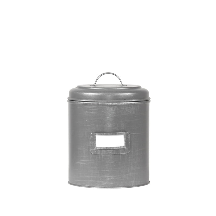 LABEL51 Opbergblik Antiek Grijs Metaal M 14x14x20 cm-Opbergdozen en manden-LABEL51