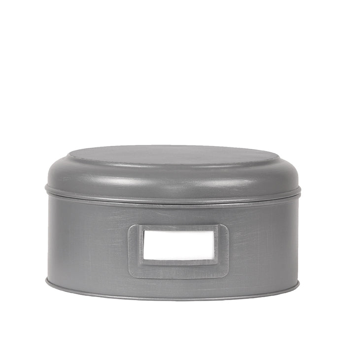 LABEL51 Opbergblik Antiek Grijs Metaal XL 25x25x13 cm-Opbergdozen en manden-LABEL51