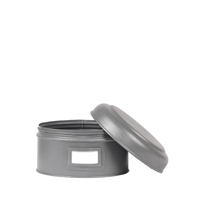 LABEL51 Opbergblik - Antiek grijs - Metaal - M - 18x18x10 cm-Opbergdozen en manden-LABEL51