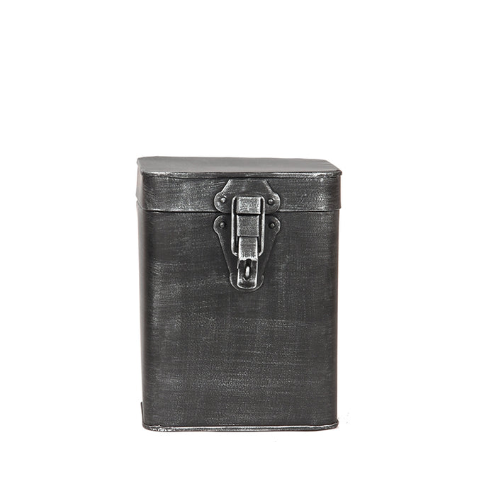 LABEL51 Opbergbox Antiek Zwart Metaal L 15x16x19 cm-Opbergdozen en manden-LABEL51