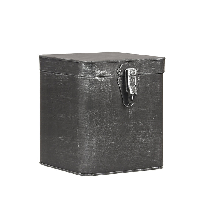 LABEL51 Opbergbox Antiek Zwart Metaal XL 18x19x21 cm-Opbergdozen en manden-LABEL51