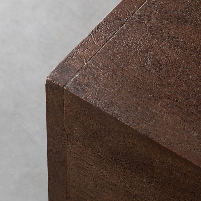 LABEL51 Cube Espresso Couchtisch - Mangoholz - 80 cm