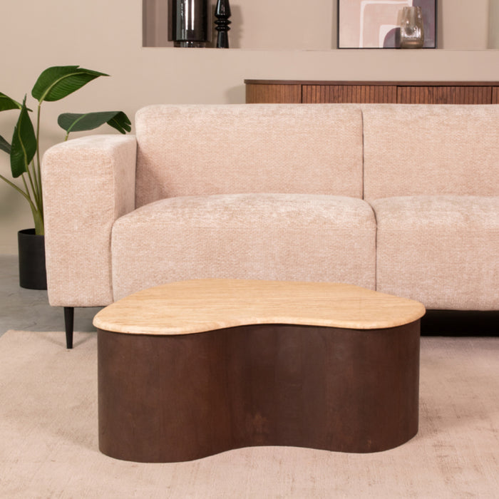 LABEL51 Salontafel Davi - Espresso - Travertin - 80 cm-Salontafels-LABEL51