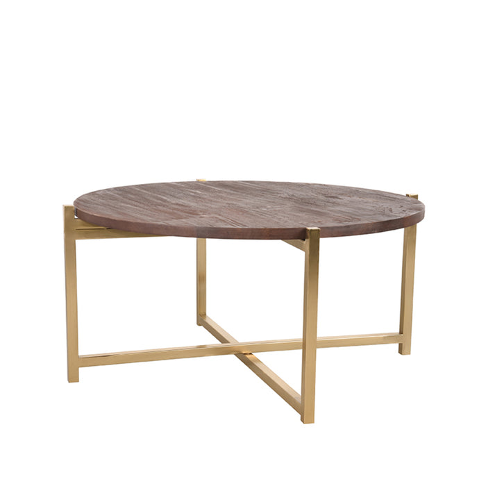 LABEL51 Salontafel Dox - Espresso - Mangohout - 70 cm - Rond-Salontafels-LABEL51