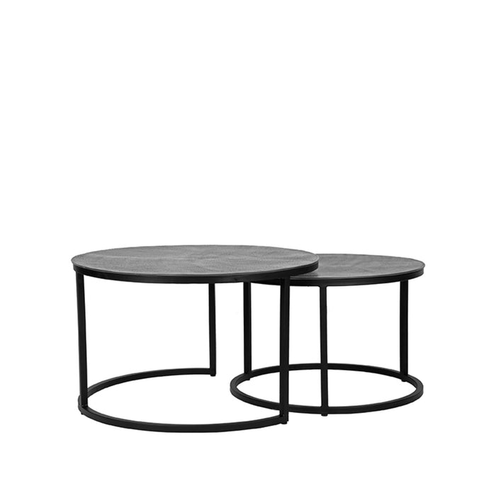 LABEL51 Salontafel Grand Antiek Ash Metaal 75 cm Rond 75x75x45 cm-Salontafels-LABEL51