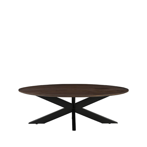 LABEL51 Salontafel James - Espresso - Mangohout - 130 cm - Ovaal-Salontafels-LABEL51