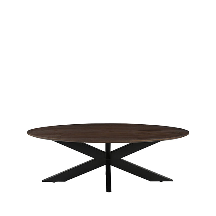 LABEL51 Salontafel James - Espresso - Mangohout - 130 cm - Ovaal-Salontafels-LABEL51