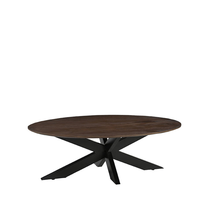 LABEL51 Salontafel James - Espresso - Mangohout - 130 cm - Ovaal-Salontafels-LABEL51