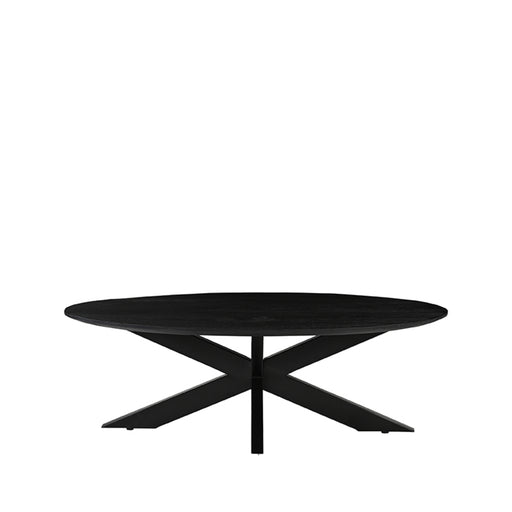 LABEL51 Salontafel James Zwart Mangohout 130 cm Ovaal 130x70x43 cm-Salontafels-LABEL51