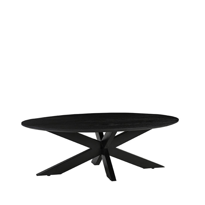 LABEL51 Salontafel James - Zwart - Mangohout - 130 cm - Ovaal-Salontafels-LABEL51