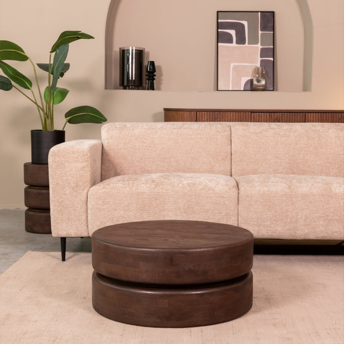 LABEL51 Salontafel Milly - Espresso - Mangohout - 70 cm - Rond-Salontafels-LABEL51