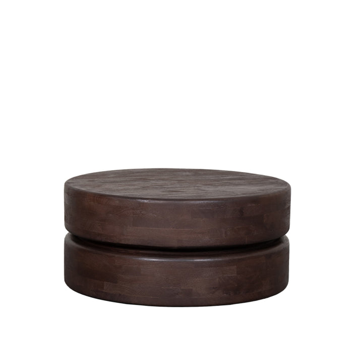 LABEL51 Salontafel Milly - Espresso - Mangohout - 70 cm - Rond-Salontafels-LABEL51