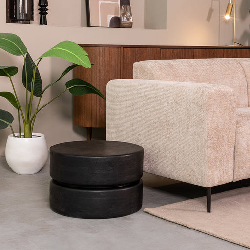 LABEL51 Salontafel Milly Zwart Mangohout 50 cm Rond 50x50x31 cm-Salontafels-LABEL51