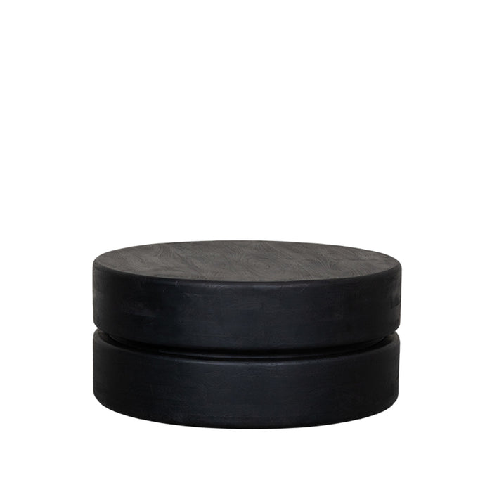 LABEL51 Salontafel Milly - Zwart - Mangohout - 70 cm - Rond-Salontafels-LABEL51