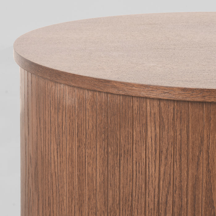 LABEL51 Salontafel Oliva - Walnoot - Eiken - 70 cm - Rond-Salontafels-LABEL51