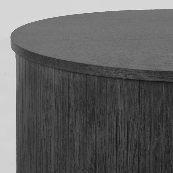 LABEL51 Salontafel Oliva Zwart Eiken 70 cm Rond 70x70x30 cm-Salontafels-LABEL51