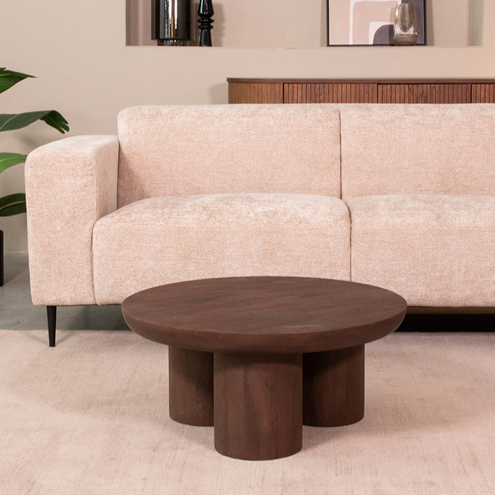 LABEL51 Salontafel Olly - Espresso - Mangohout - 90 cm - Rond-Salontafels-LABEL51