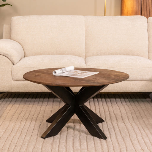 LABEL51 Salontafel Otis Espresso Mangohout 80 cm Rond 80x80x43 cm-Salontafels-LABEL51