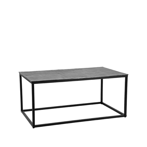 LABEL51 salontafel Pride met antiek ash blad en zwart metalen frame, 100x60x45 cm.