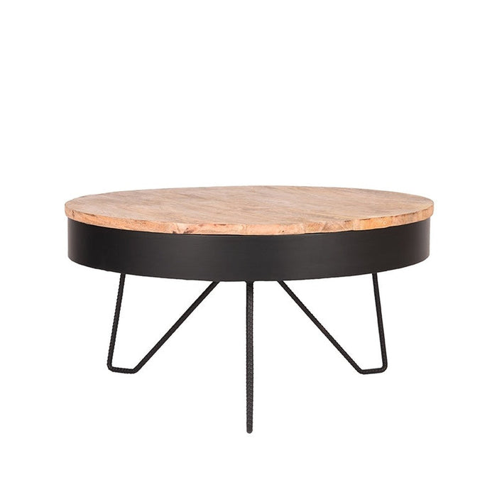LABEL51 Salontafel Saran Mangohout Zwart Rond 80 cm-Salontafels-LABEL51