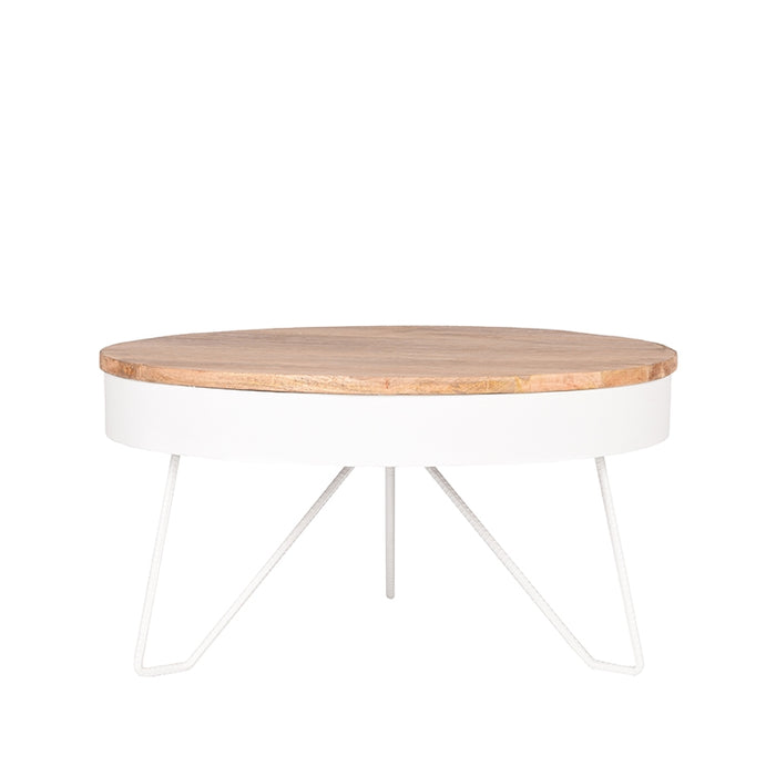 LABEL51 Salontafel Saran Wit Metaal 80 cm Rond 80x80x43 cm-Salontafels-LABEL51