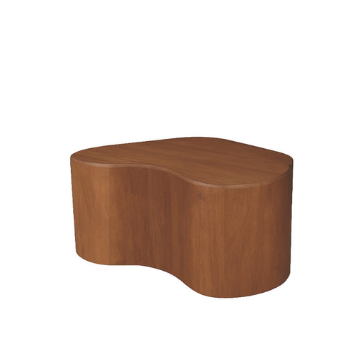 LABEL51 Savi salontafel van 80 cm in nature smooth mangohout met een organisch, golvend design.